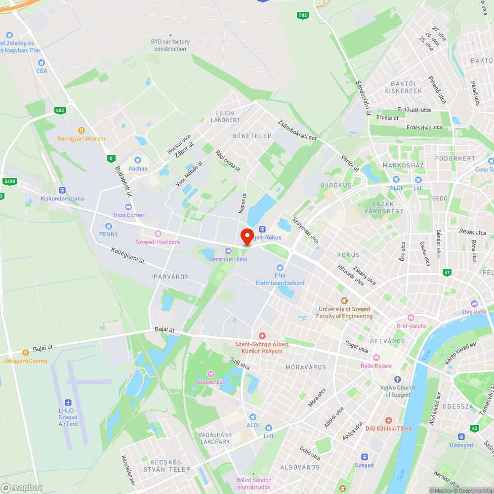 Alvó kijelzők az Izabella hídnál bejelentés helye