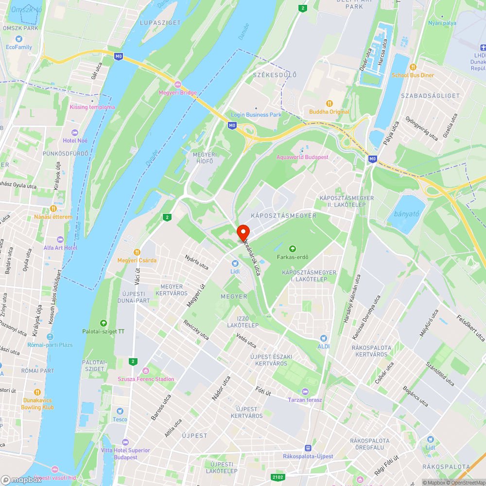 Gyorsítósávban buszmegálló bejelentés helye