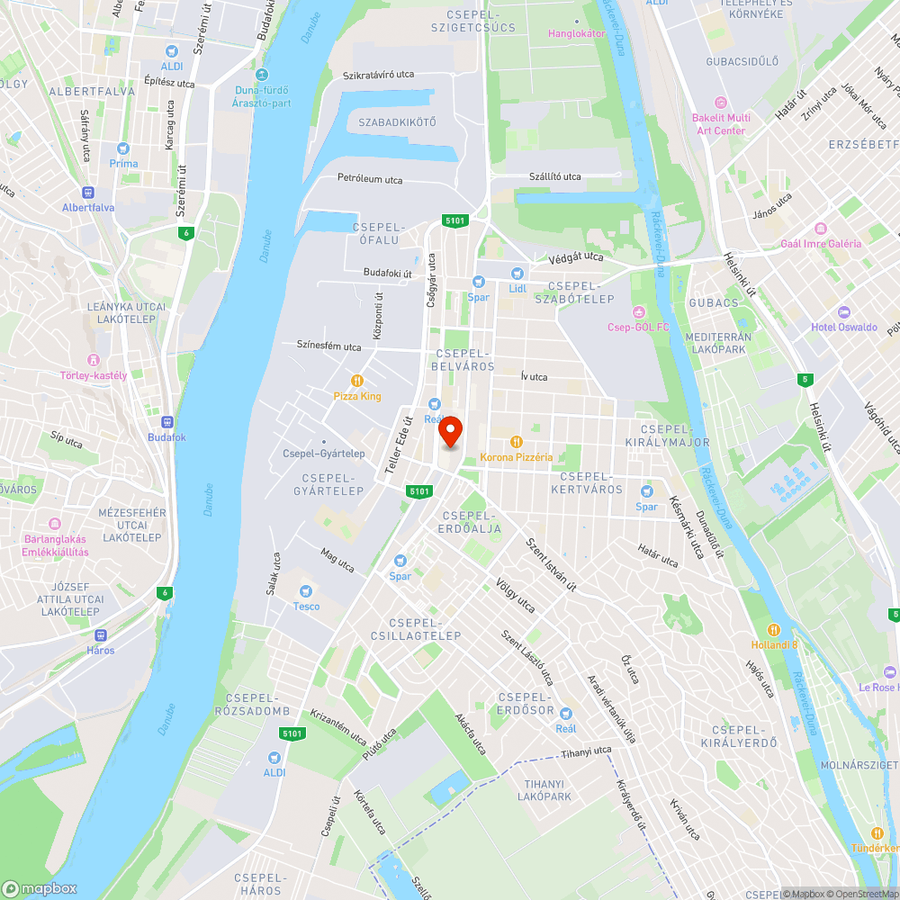 Csepel Plazaval szembeni lámpa bejelentés helye