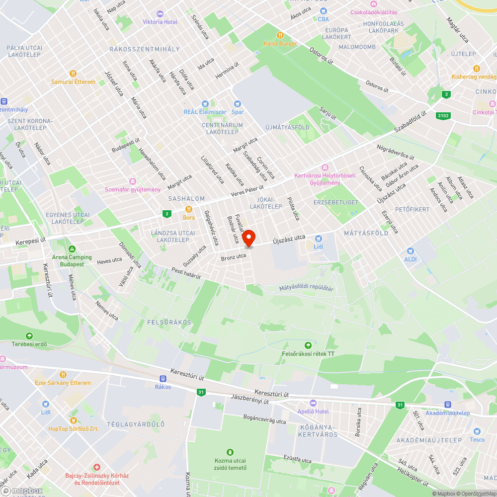 Közvilágítás Budapest 16. kerület Ballada utca 1., illetve 3. sz bejelentés helye