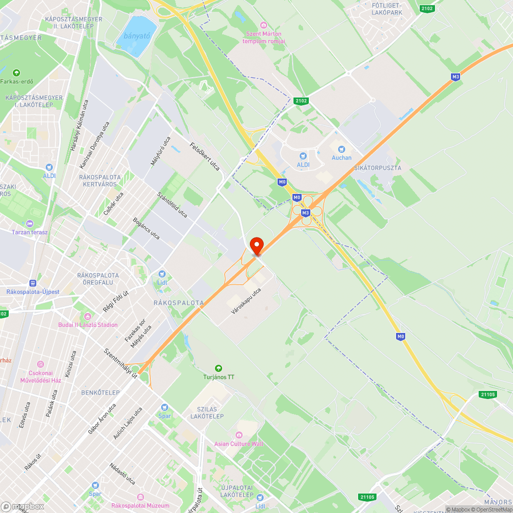 M3 Szilas pihenő felüljáró bejelentés helye