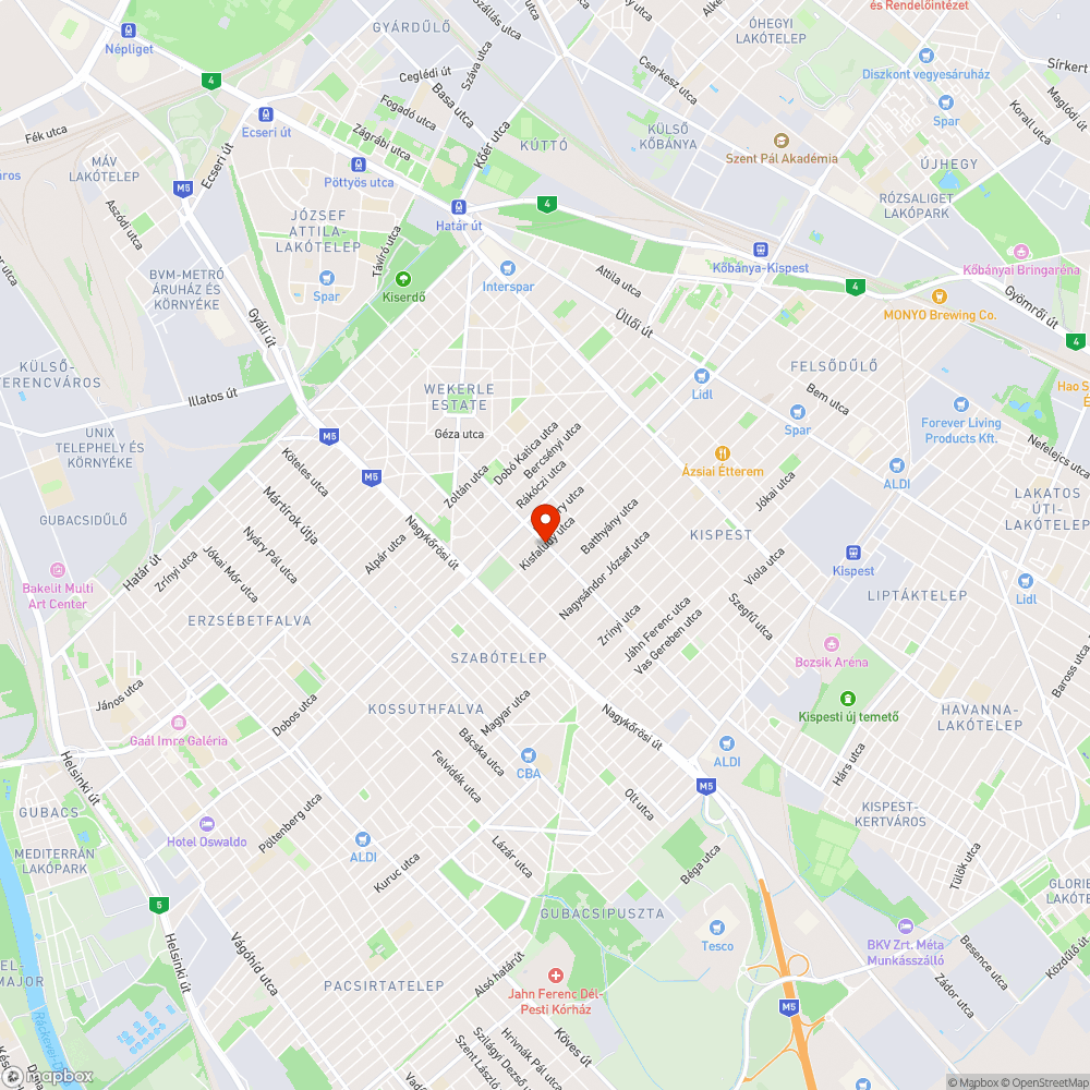 Kátyú - Nádasdy u.-Kisfaludy u. bejelentés helye