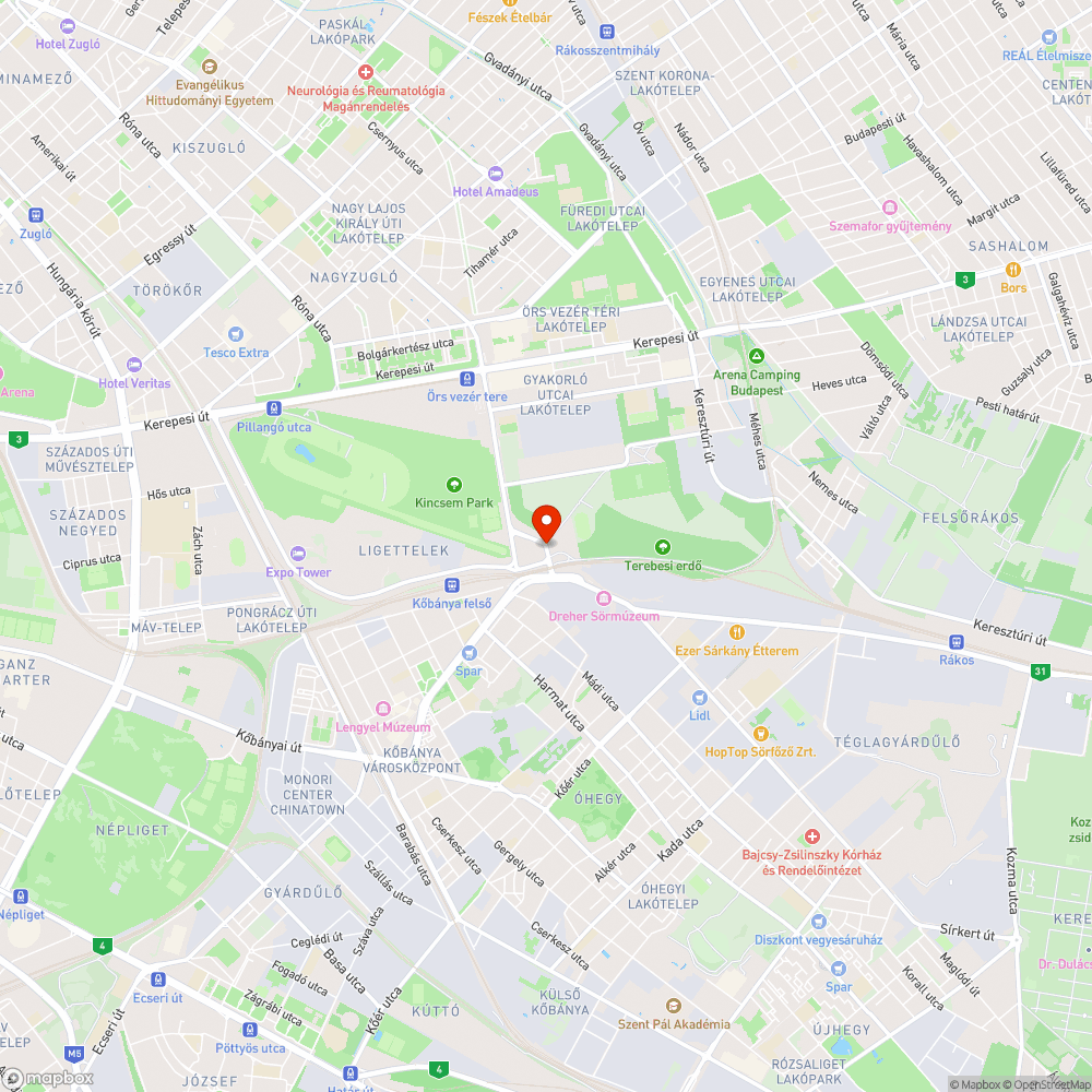 részben nem működő közlekedési lámpa bejelentés helye