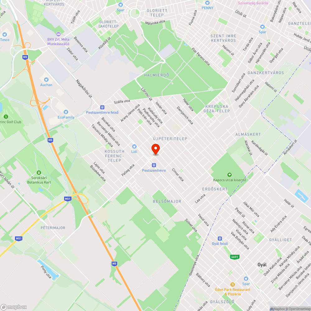 Kátyú Pestszentimrén bejelentés helye