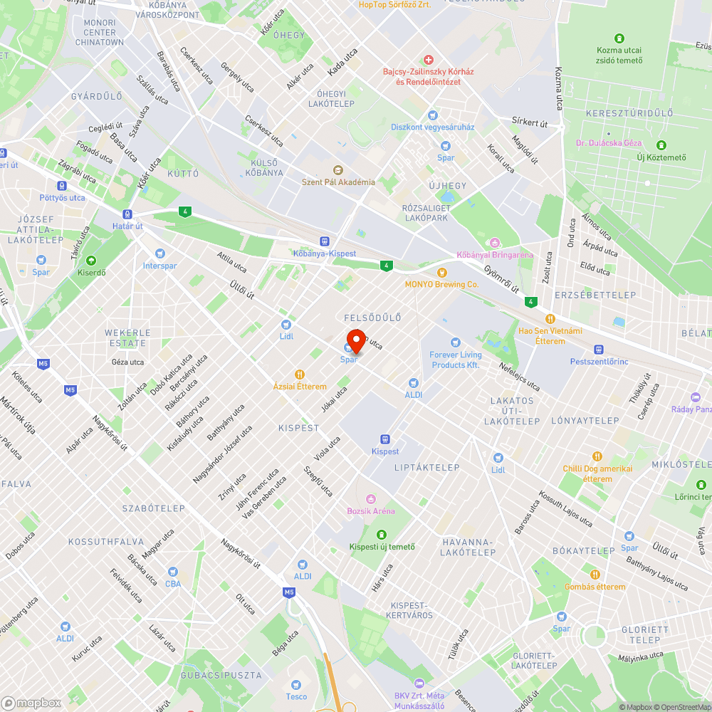 Járműroncs bejelentés helye