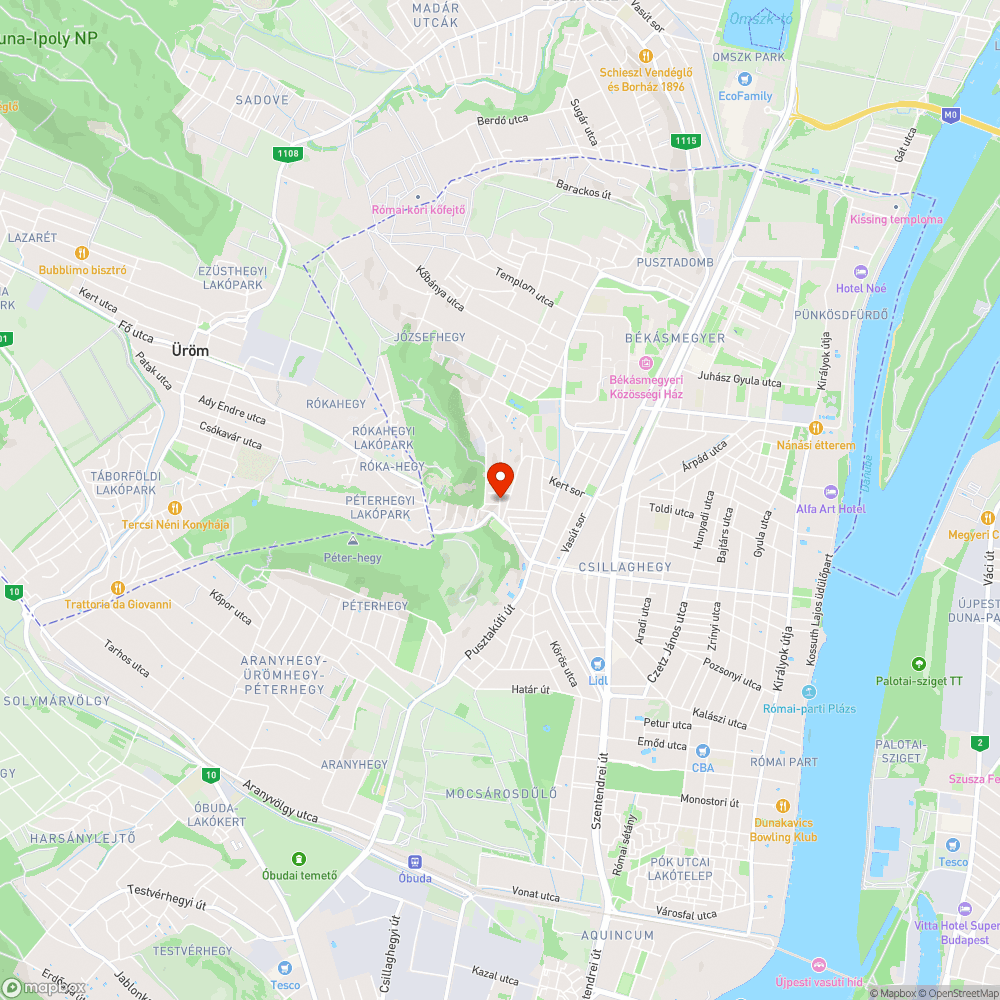 Nagy kátyú a Rókahegyi úton bejelentés helye