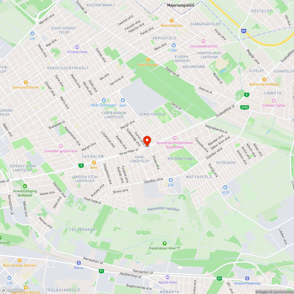 Kiégett izzó bejelentés helye