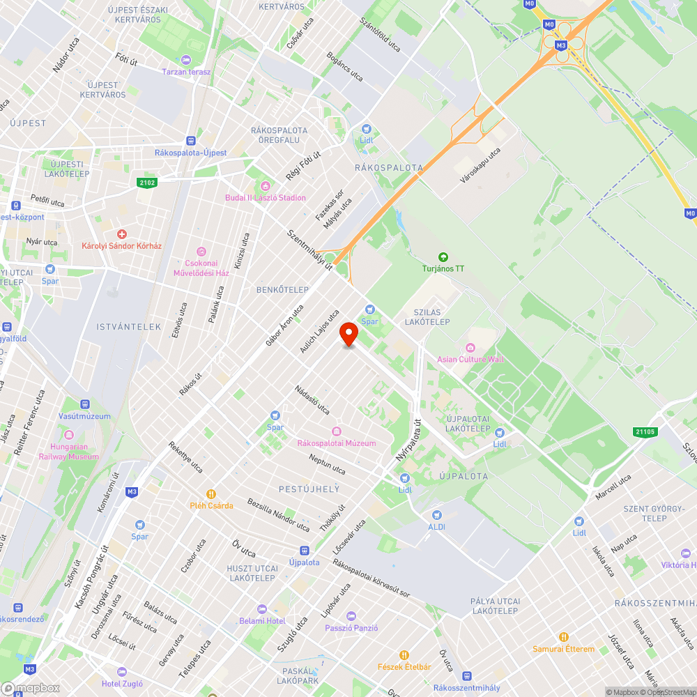 Akadályozás/Elhagyatott jármű bejelentés helye