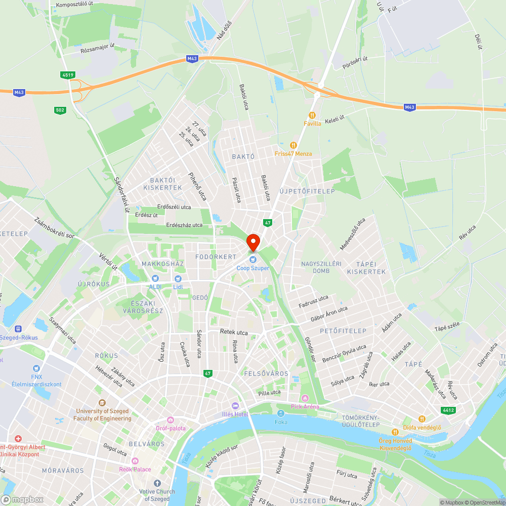 Eltömődött vízelvezető bejelentés helye