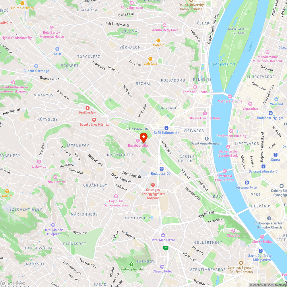 Városmajor utca Csaba utca közlekedésilámpa bejelentés helye