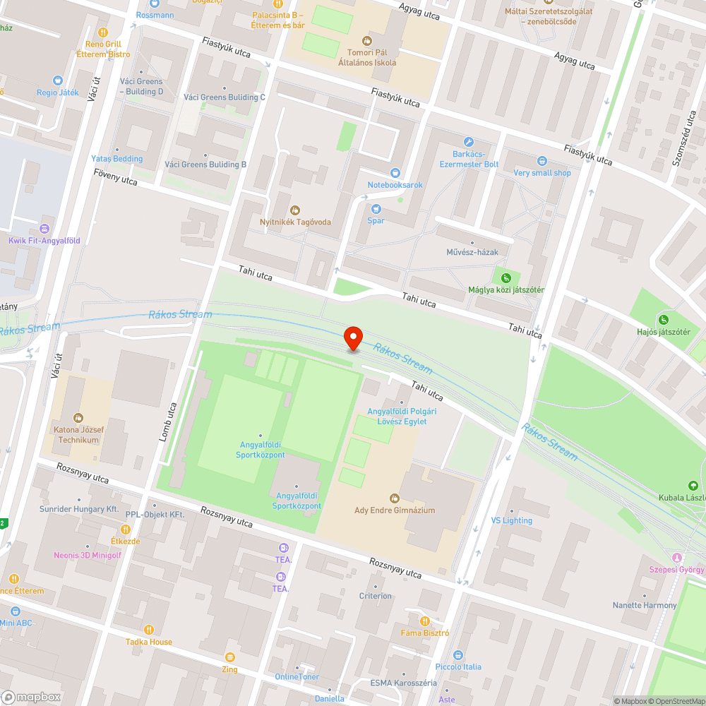 Rákos-patak II kutyafuttató – világítás bejelentés helye