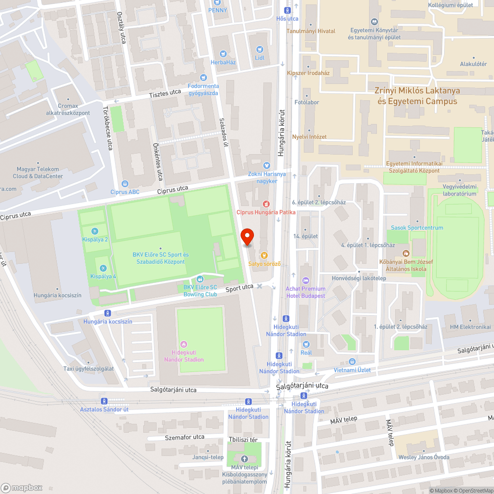 Elhagyott autó bejelentés helye