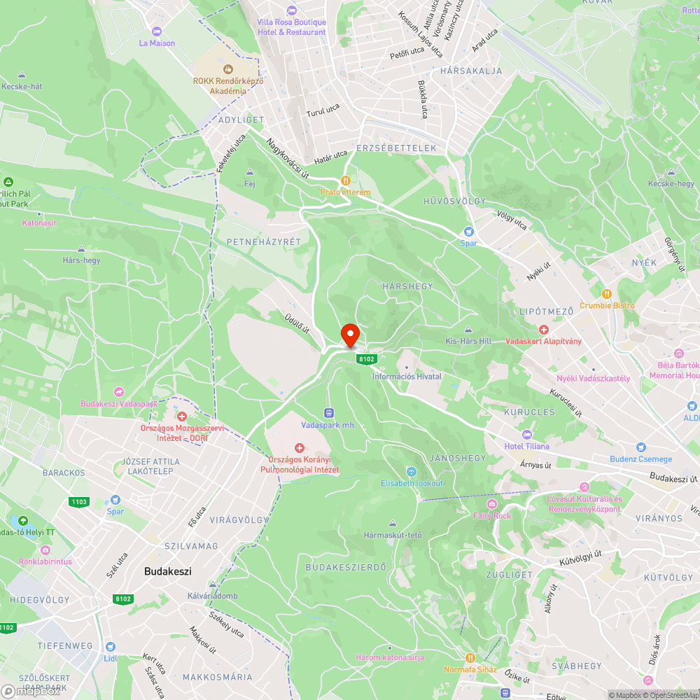 Budakeszi út - Szép Juhászné út bejelentés helye