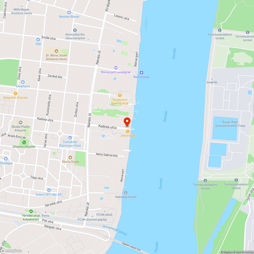 Megdőlt behajtani tilos tábla Kadosa-Római part bejelentés helye