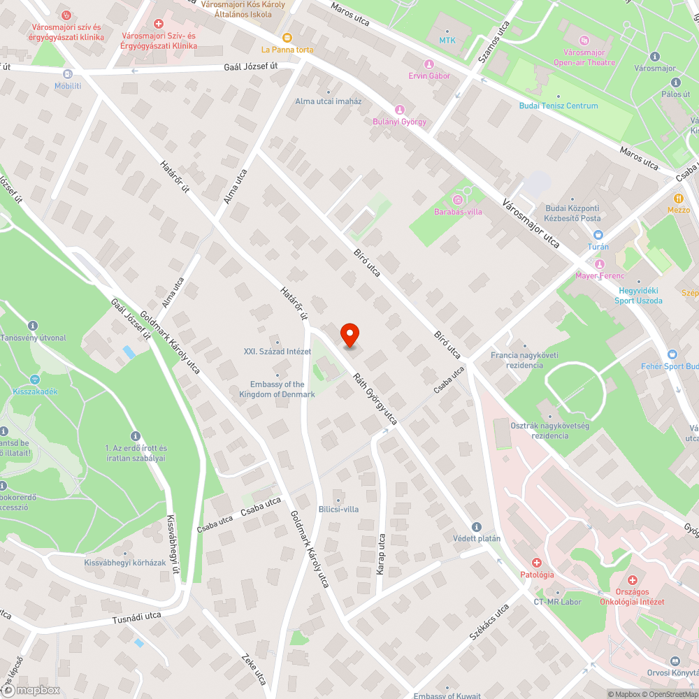 Mély kátyú bejelentés helye