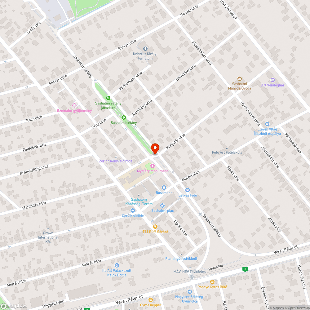 Kidőlt poller (1.) bejelentés helye