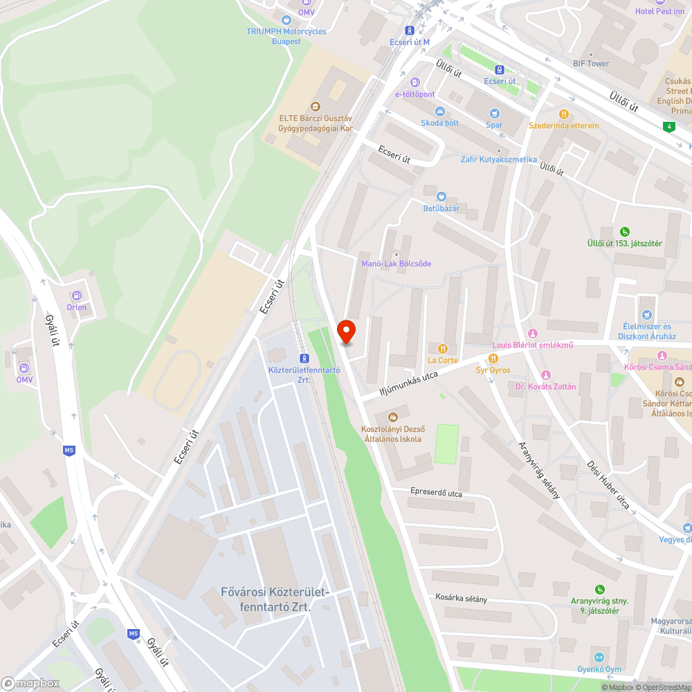 Megrongált villamosmegálló bejelentés helye