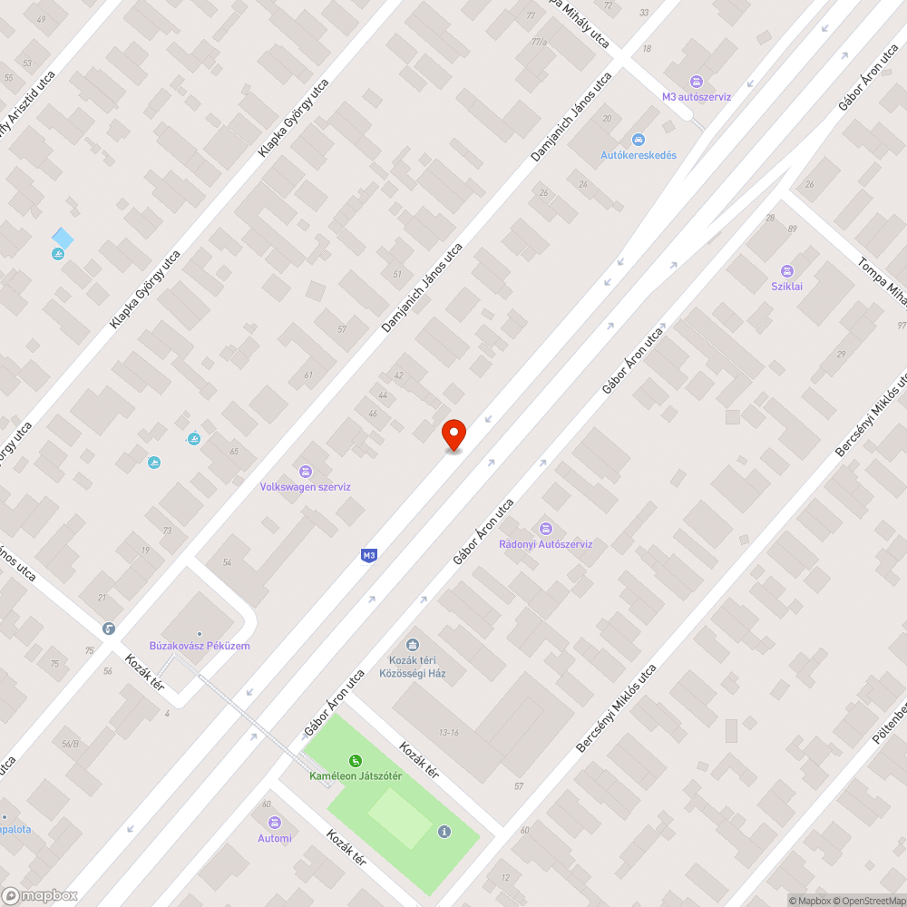 Kiégett lámpa bejelentés helye