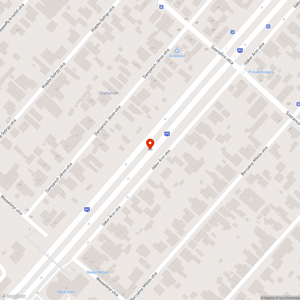 Kiégett lámpa bejelentés helye