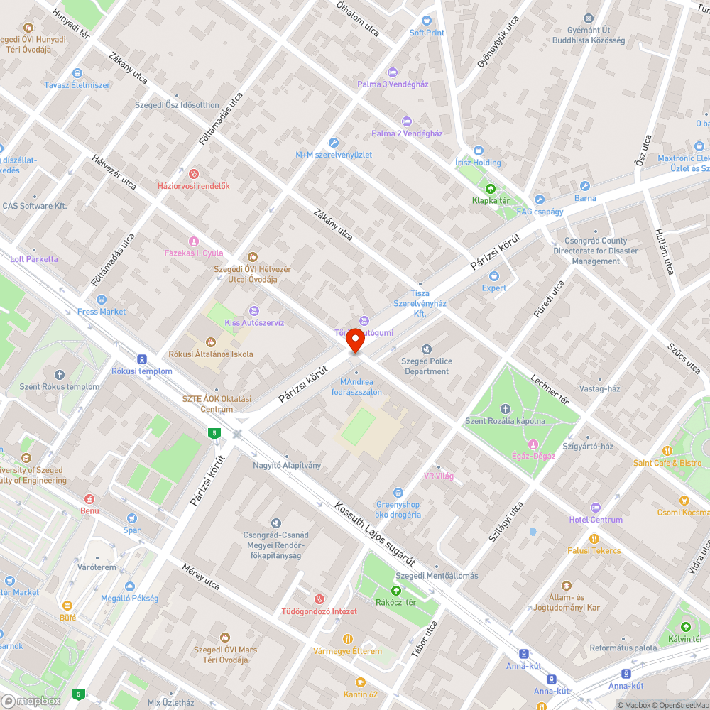 Hiányzó korlátelem - Párizsi krt. 24. bejelentés helye