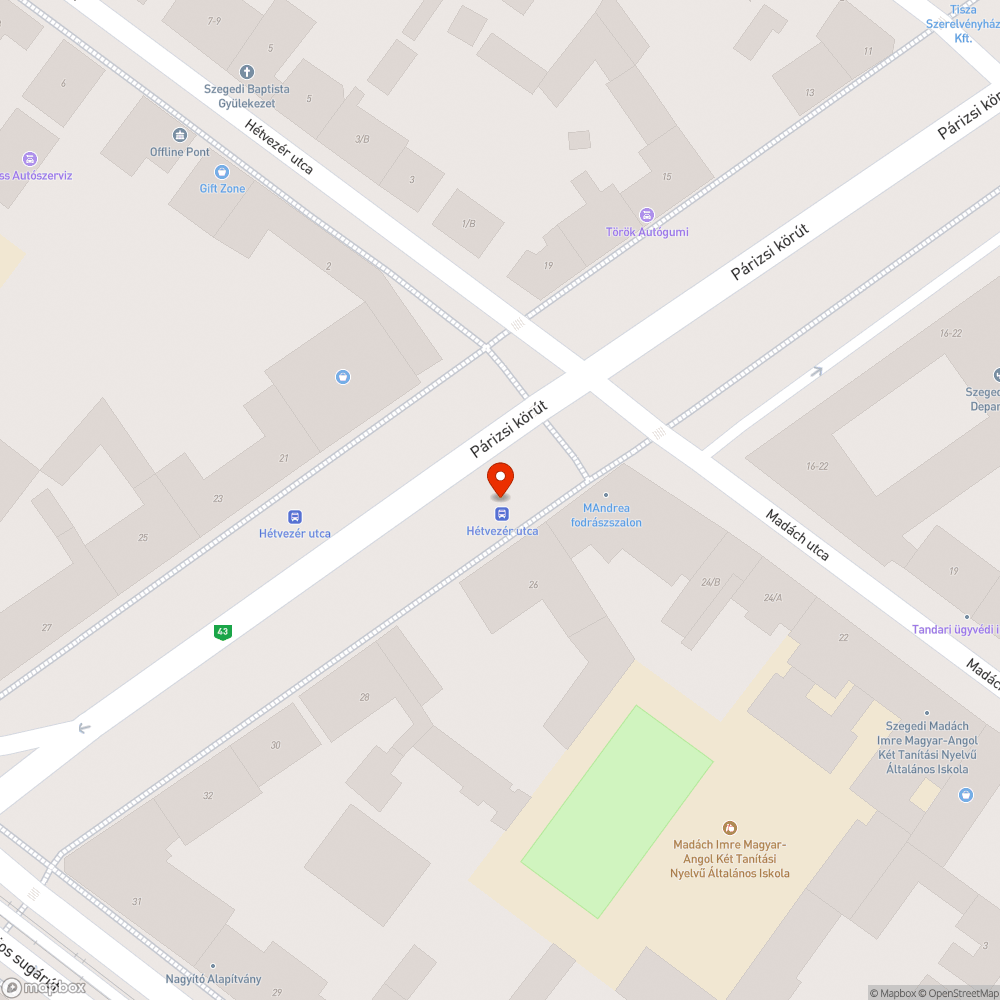 Cseréptörmelék a buszmegállóban - bejelentés helye