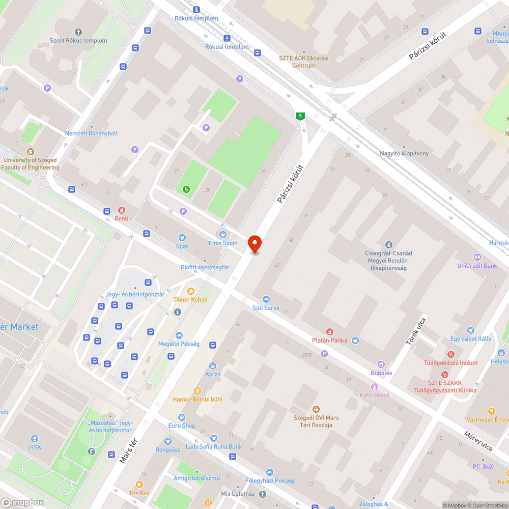 Kivágott fa - Párizsi krt. 42. bejelentés helye