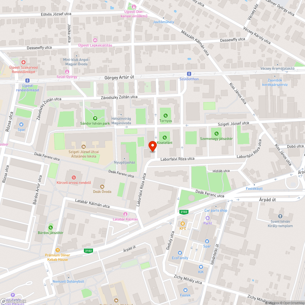 Szigeti 5 és 11 közötti "zöld" leparkolása bejelentés helye