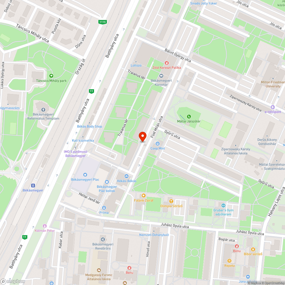 Veszélyes, mély kátyú bejelentés helye