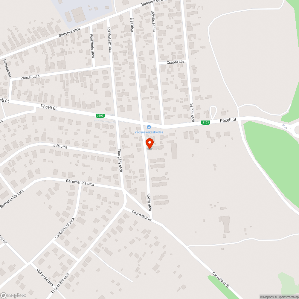 Kátyú bejelentés helye