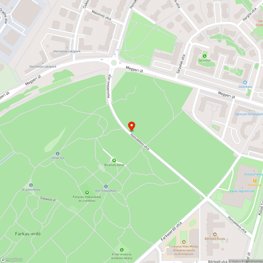 Homoktövis utca farkaserdei szakasz, újabb kátyú bejelentés helye