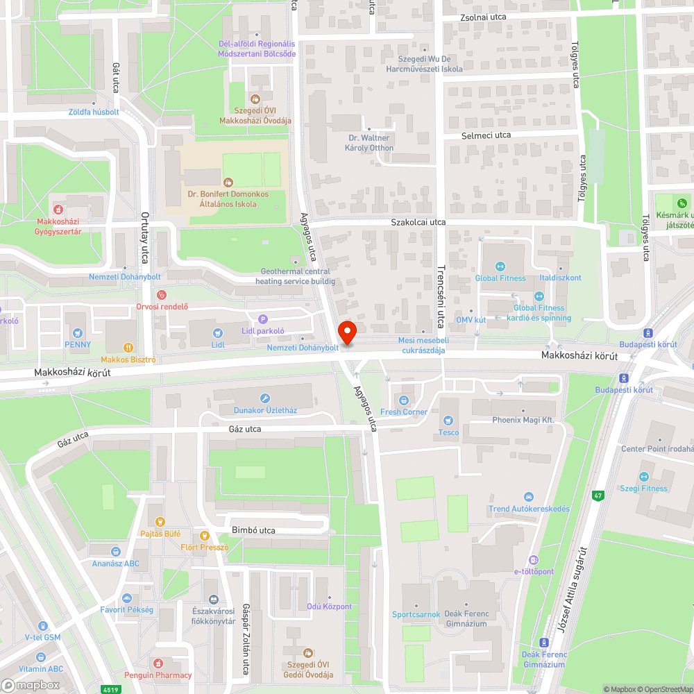 Beszakadás határán a fedlap - Makkosházi krt. és Agyagos utca sarka bejelentés helye