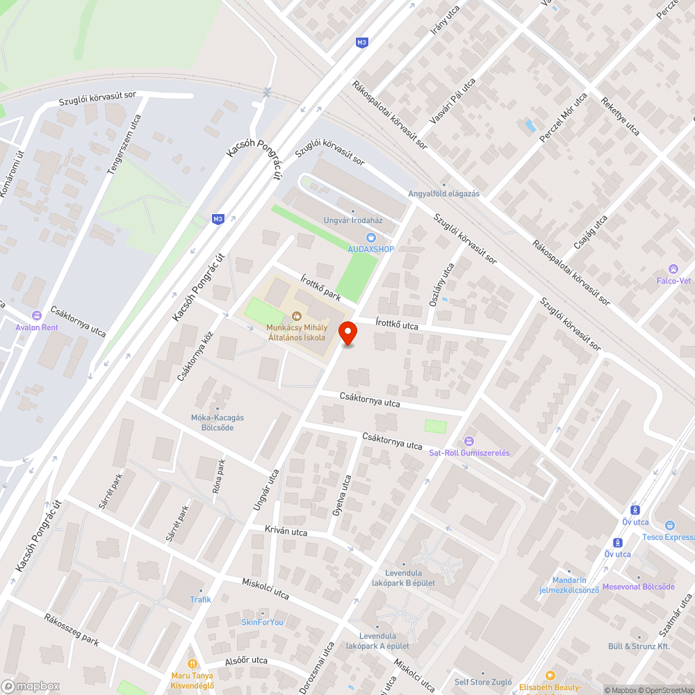 Elhagyott autó bejelentés helye