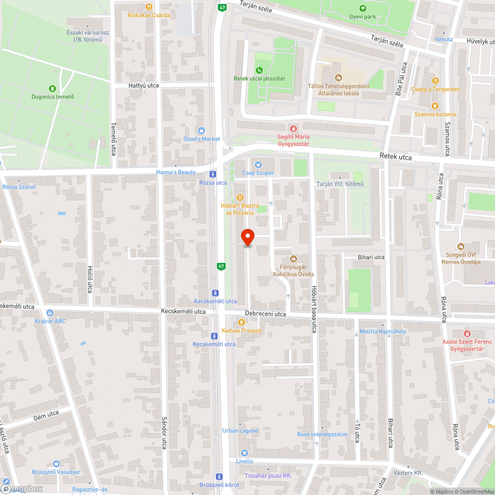 Kivágott fa - József A. sgt. 67/A. garázsos oldal bejelentés helye