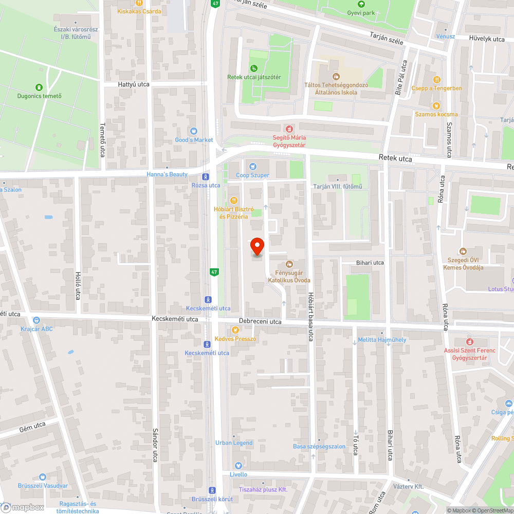 Kivágott fa - Dandár utca 6. bejelentés helye