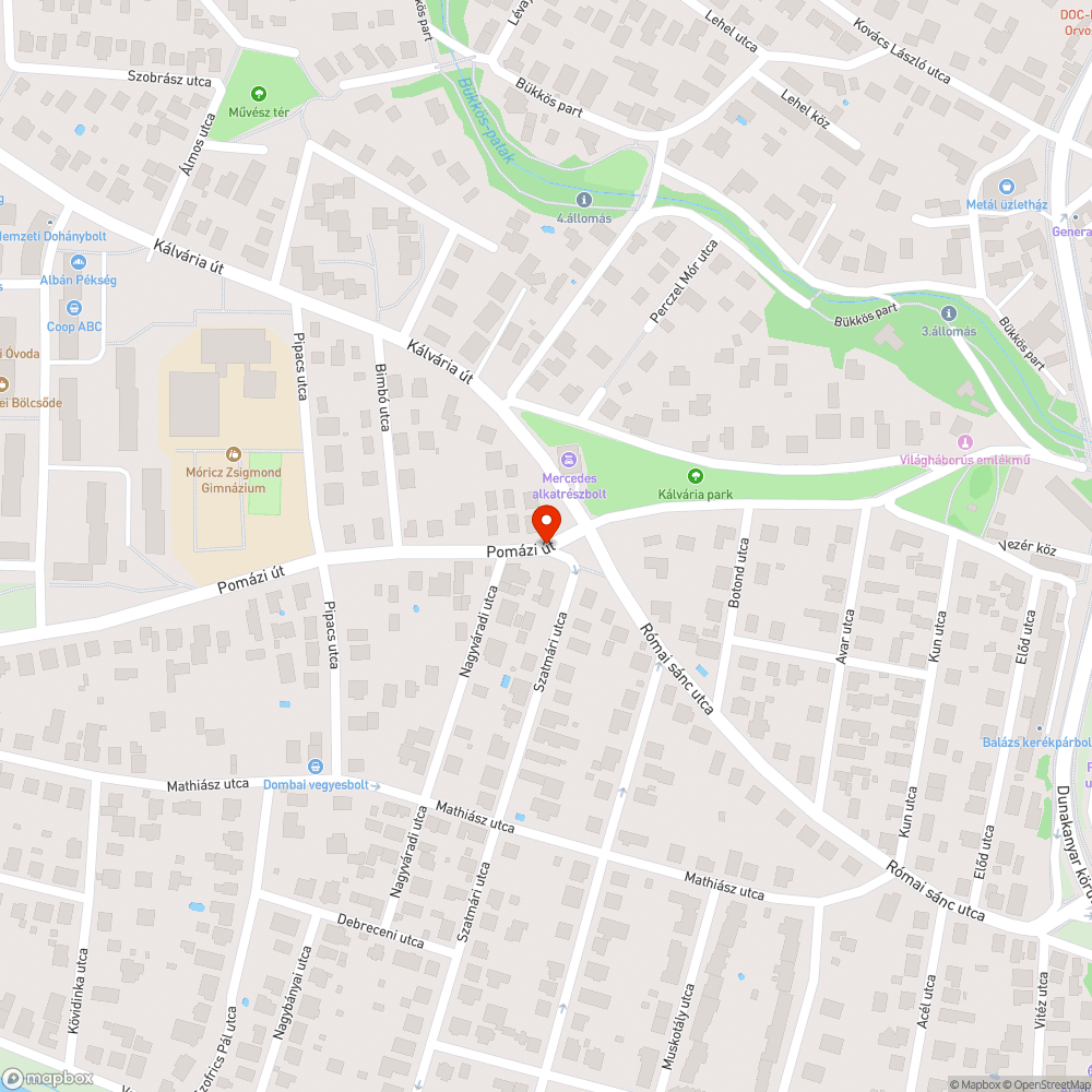 Kátyú az úton bejelentés helye