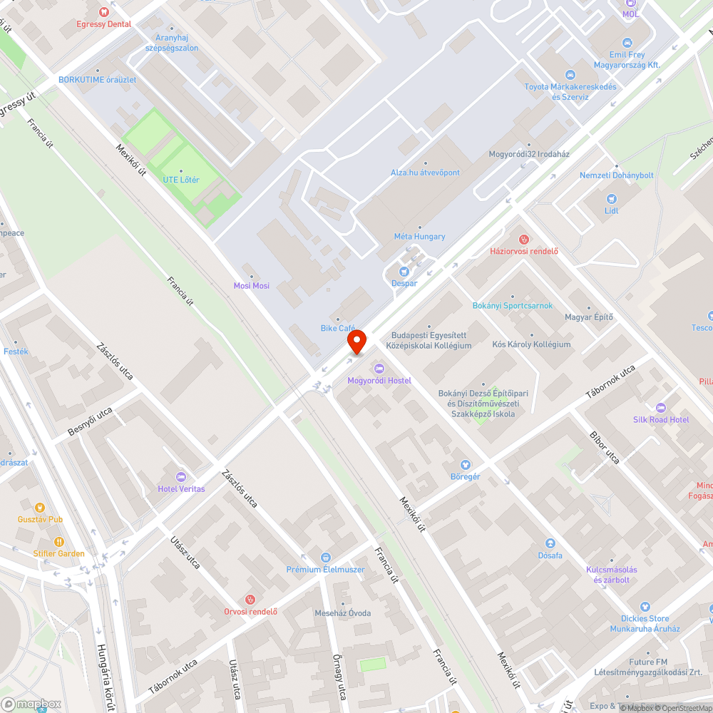 Kátyúk bejelentés helye