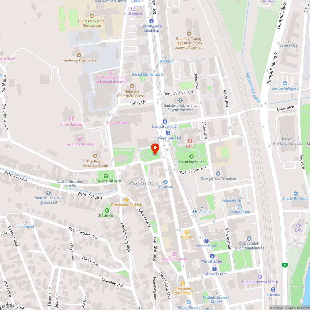 járda és szegélykő szétesett - Savoyai Jenő tér, 1221 bejelentés helye