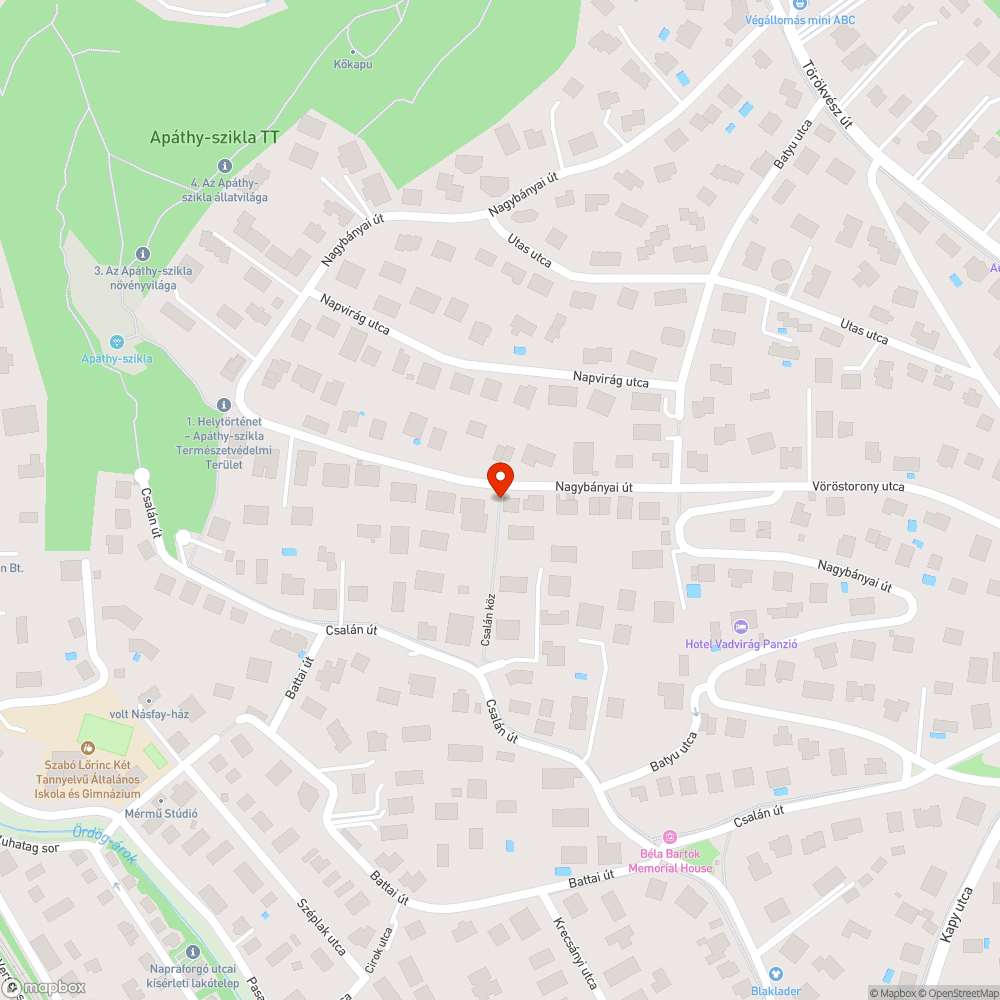 Lépcső bejelentés helye