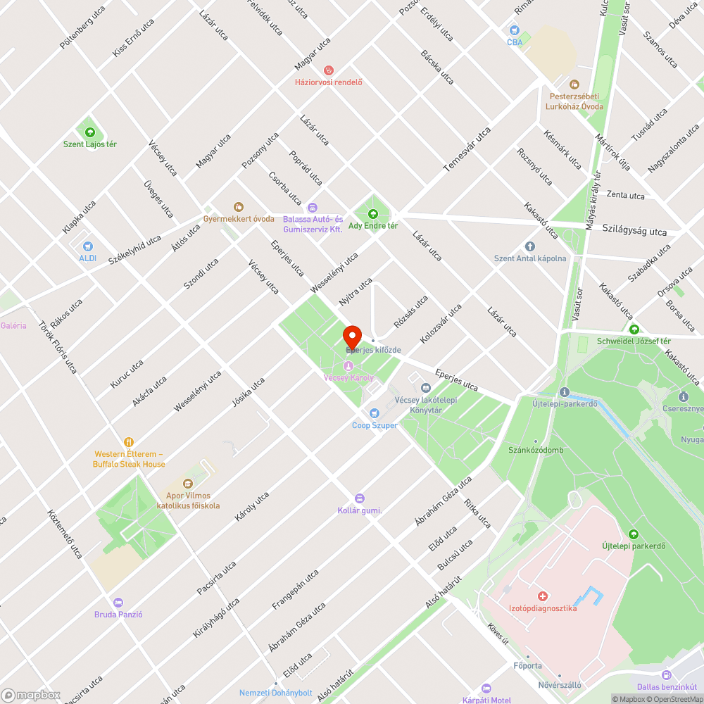 Kiégett lámpa bejelentés helye