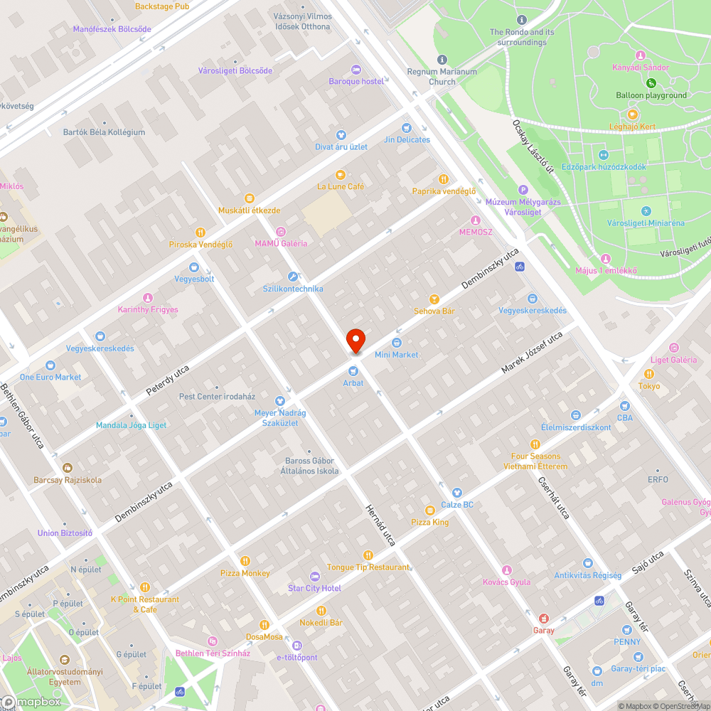 7. kerület Dembinszky/Murányi kereszteződés bejelentés helye