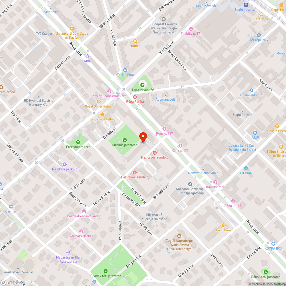 14.ker Torontál utca autógumi és szemét bejelentés helye