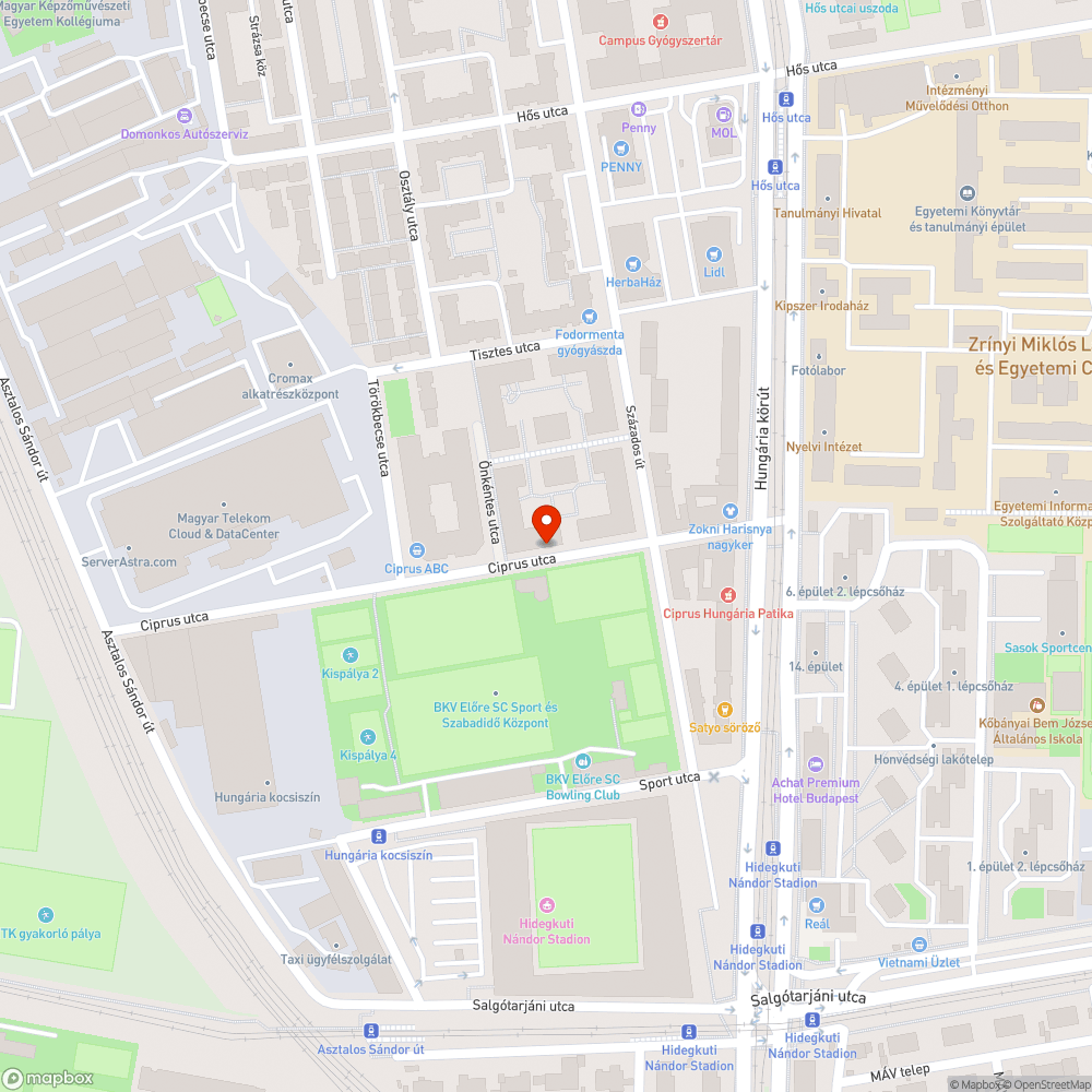 Rendszám nélküli BMW a Ciprus utcában bejelentés helye