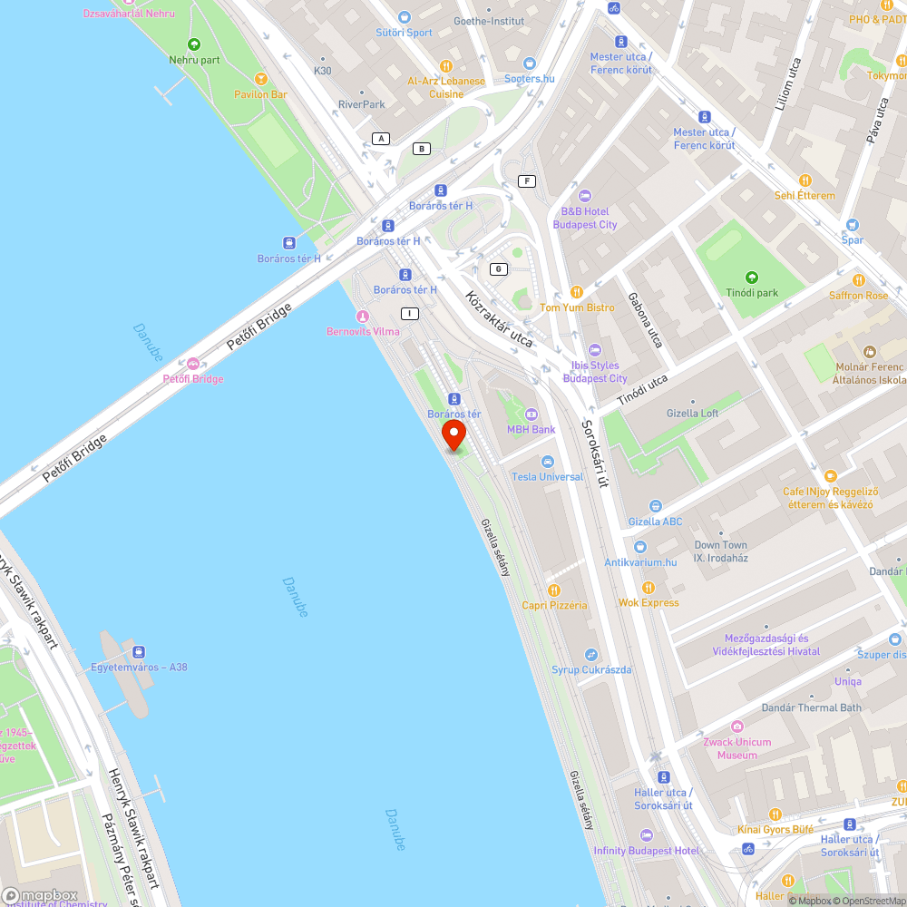 Alkalmatlan szemetesek a Boráros tér környéki Duna-parton bejelentés helye