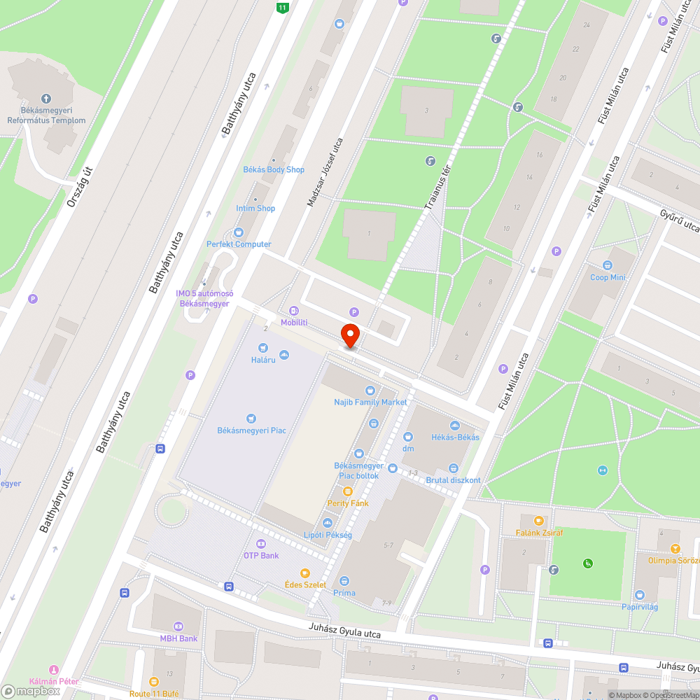 Kiütött oszlop bejelentés helye