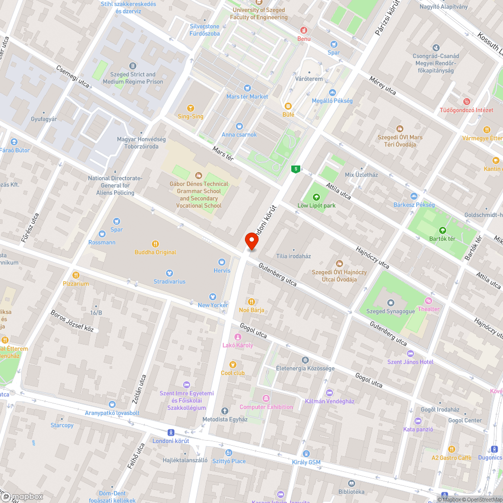 Megdőlt oszlop - Londoni krt. és Gutenberg utca sarka bejelentés helye