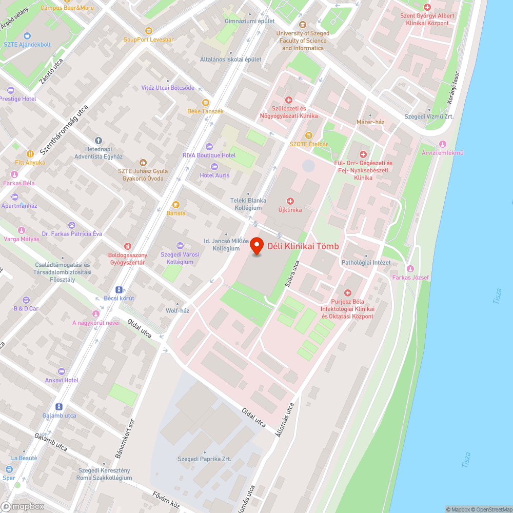 Legújabb klinika főbejárata bejelentés helye