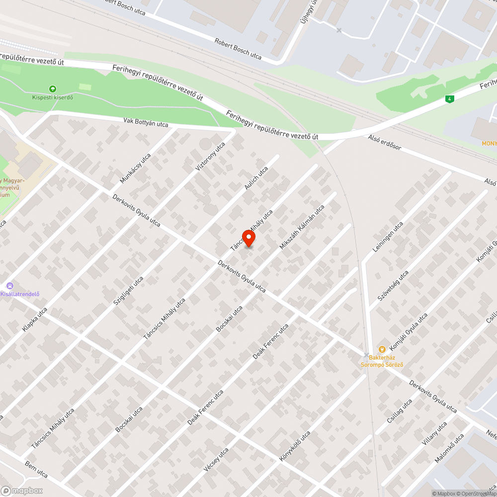 XIX. Táncsics Mihály utca használhatatlan bejelentés helye