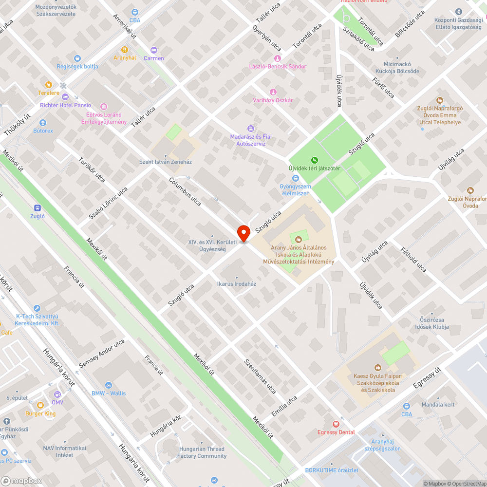 Hiányzó tábla bejelentés helye