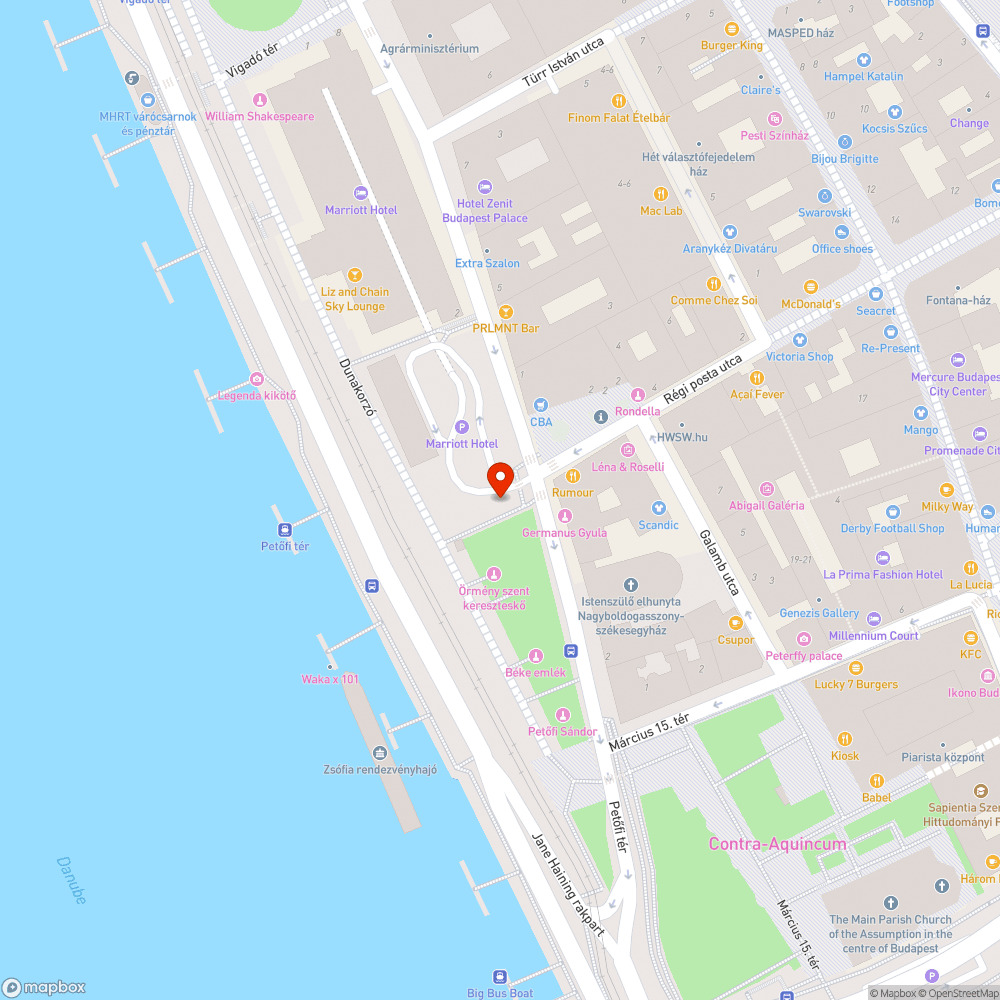 Hiányzó fa a pesti rakparton bejelentés helye