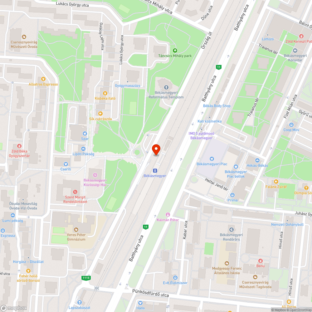 Békásmegyer H aluljáró térképei (2. felvonás) bejelentés helye